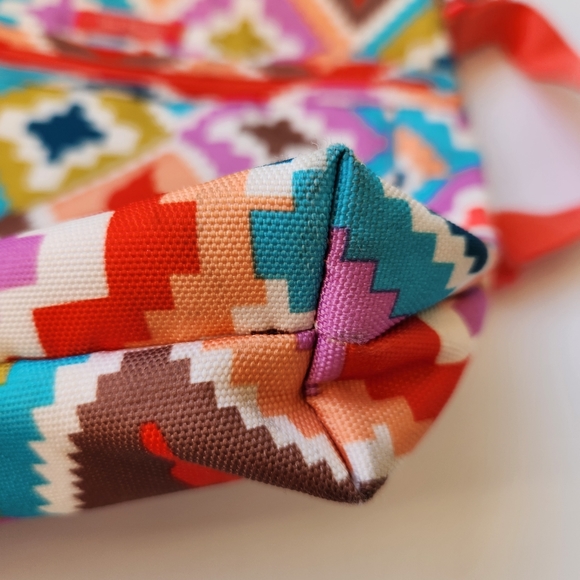 Vera Bradley Hacienda Diamonds Colorful Print Coral Strap Crossbody Bag Purse - Picture 8 of 15